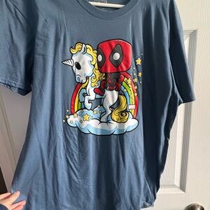 Marvel Kids Blue Tee with Unicorn and Superhero